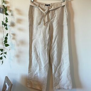 Tommy Hilfiger Linen Blend Wide Leg Light Tan Pants Size 0